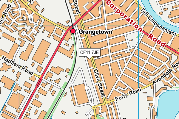 CF11 7JE map - OS VectorMap District (Ordnance Survey)