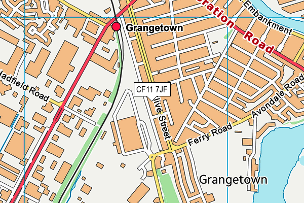 CF11 7JF map - OS VectorMap District (Ordnance Survey)