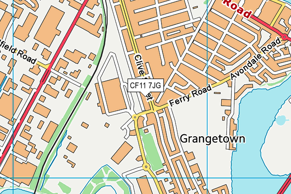 CF11 7JG map - OS VectorMap District (Ordnance Survey)