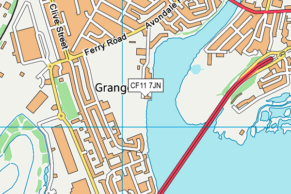 CF11 7JN map - OS VectorMap District (Ordnance Survey)