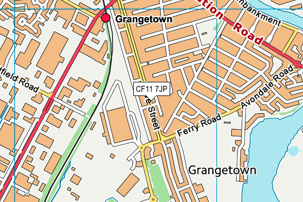 CF11 7JP map - OS VectorMap District (Ordnance Survey)