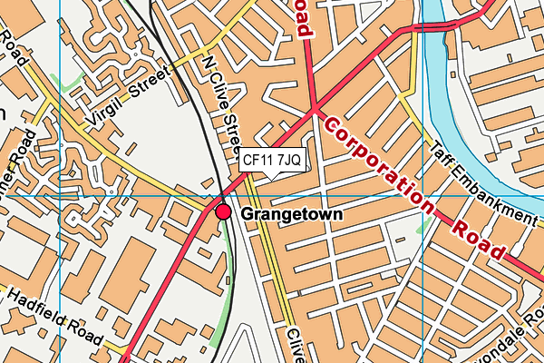 CF11 7JQ map - OS VectorMap District (Ordnance Survey)