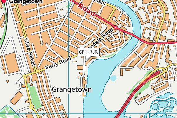 CF11 7JR map - OS VectorMap District (Ordnance Survey)