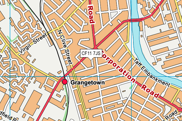 CF11 7JS map - OS VectorMap District (Ordnance Survey)