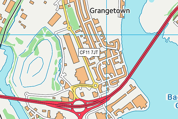 CF11 7JT map - OS VectorMap District (Ordnance Survey)