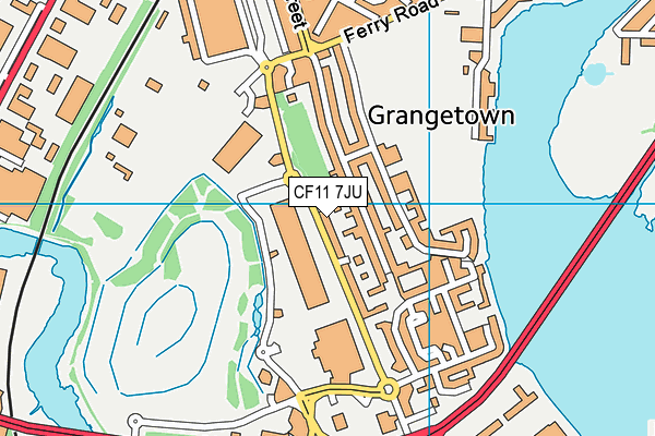 CF11 7JU map - OS VectorMap District (Ordnance Survey)