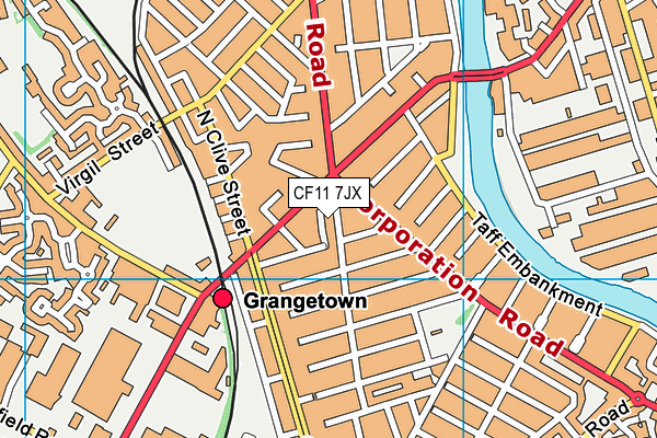 CF11 7JX map - OS VectorMap District (Ordnance Survey)