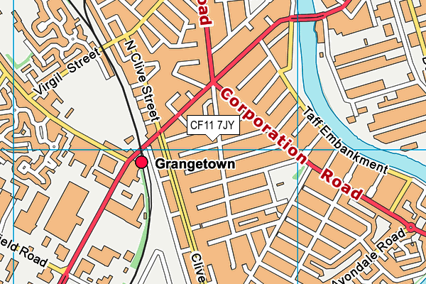 CF11 7JY map - OS VectorMap District (Ordnance Survey)