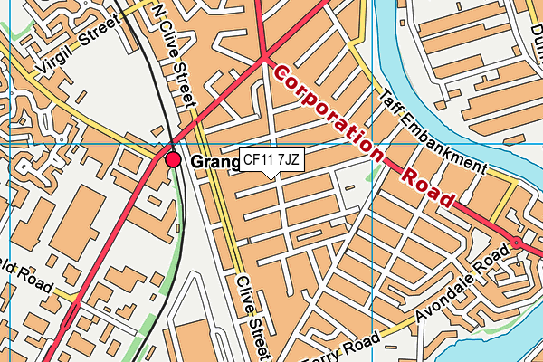 CF11 7JZ map - OS VectorMap District (Ordnance Survey)