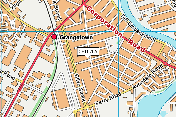 CF11 7LA map - OS VectorMap District (Ordnance Survey)