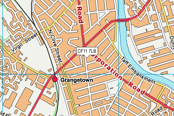 CF11 7LB map - OS VectorMap District (Ordnance Survey)