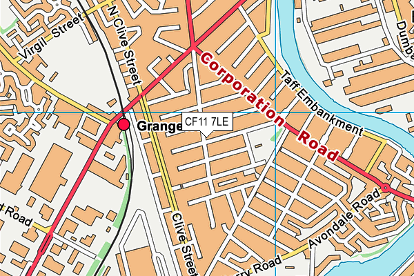 CF11 7LE map - OS VectorMap District (Ordnance Survey)