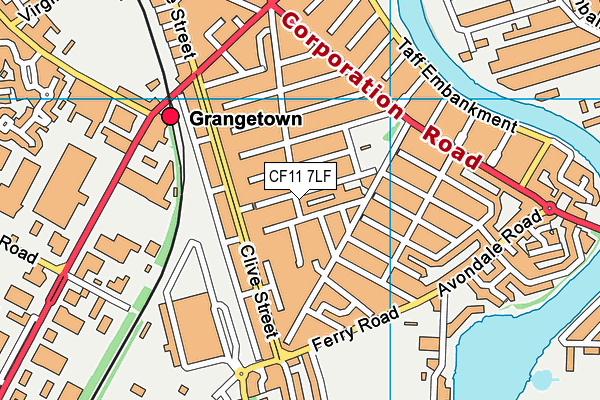 CF11 7LF map - OS VectorMap District (Ordnance Survey)