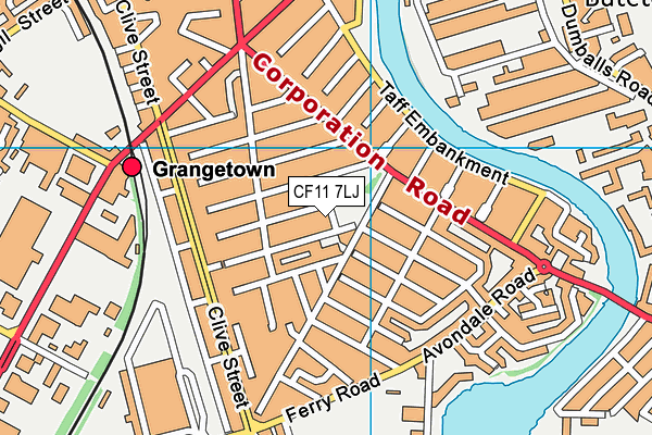 CF11 7LJ map - OS VectorMap District (Ordnance Survey)