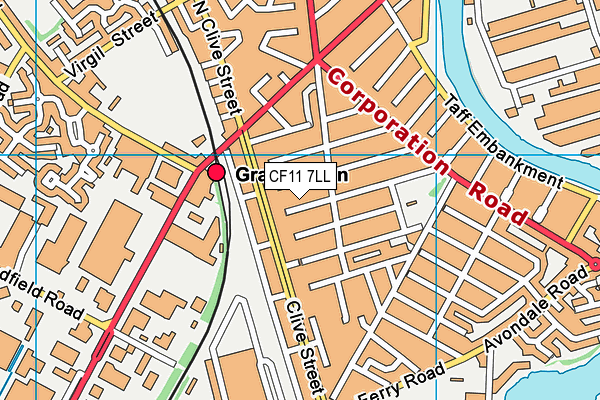 CF11 7LL map - OS VectorMap District (Ordnance Survey)