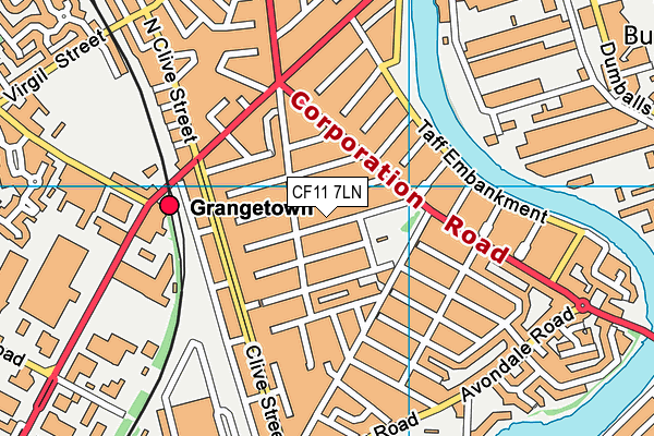 CF11 7LN map - OS VectorMap District (Ordnance Survey)