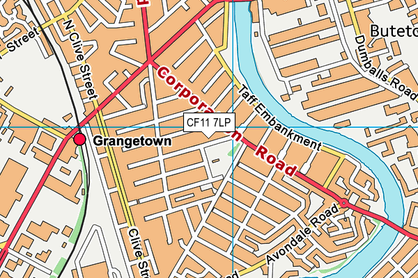 CF11 7LP map - OS VectorMap District (Ordnance Survey)