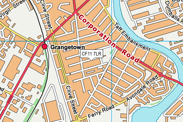 CF11 7LR map - OS VectorMap District (Ordnance Survey)