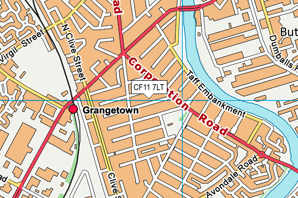 CF11 7LT map - OS VectorMap District (Ordnance Survey)