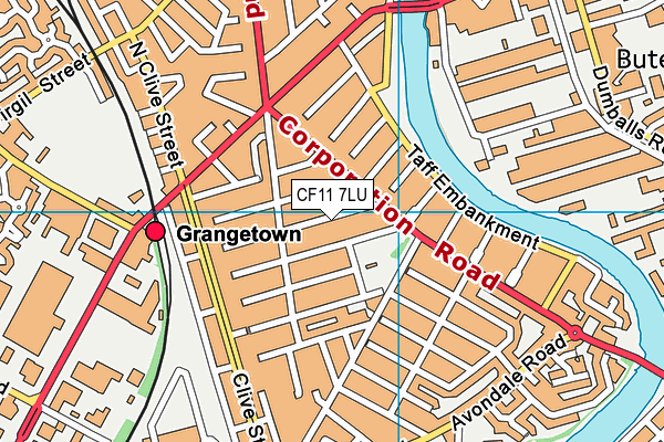 CF11 7LU map - OS VectorMap District (Ordnance Survey)