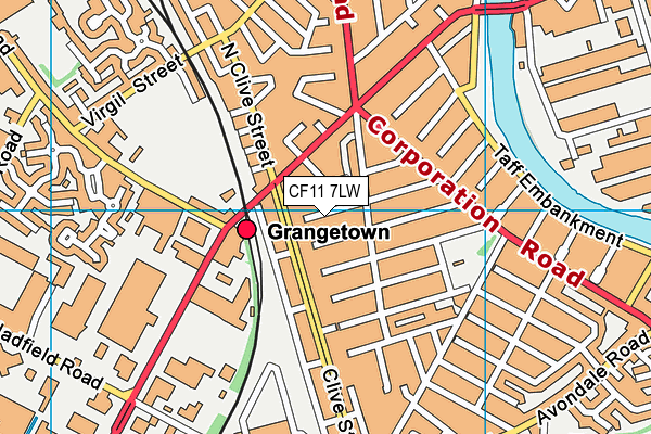 CF11 7LW map - OS VectorMap District (Ordnance Survey)