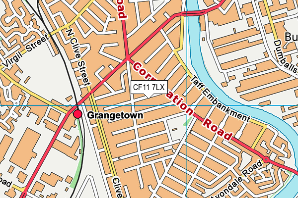 CF11 7LX map - OS VectorMap District (Ordnance Survey)