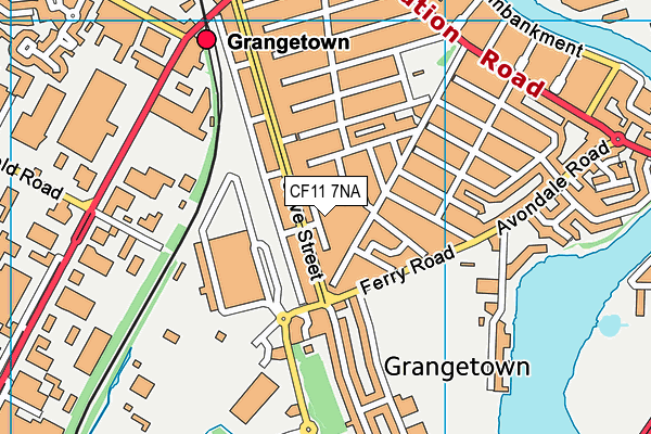 CF11 7NA map - OS VectorMap District (Ordnance Survey)