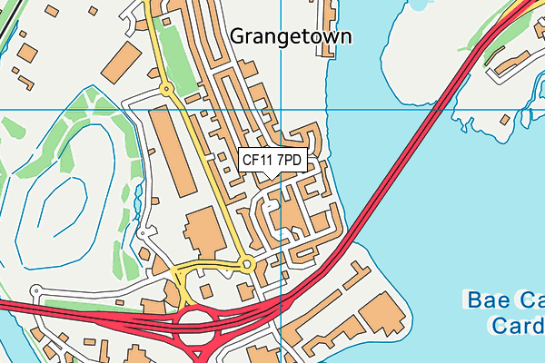 CF11 7PD map - OS VectorMap District (Ordnance Survey)