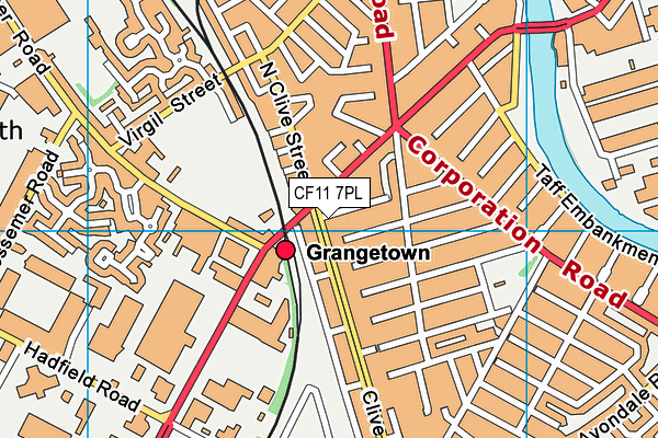 CF11 7PL map - OS VectorMap District (Ordnance Survey)