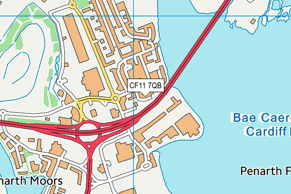 CF11 7QB map - OS VectorMap District (Ordnance Survey)