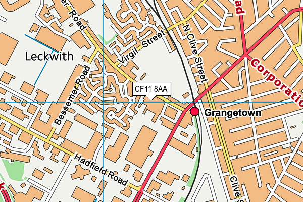 CF11 8AA map - OS VectorMap District (Ordnance Survey)