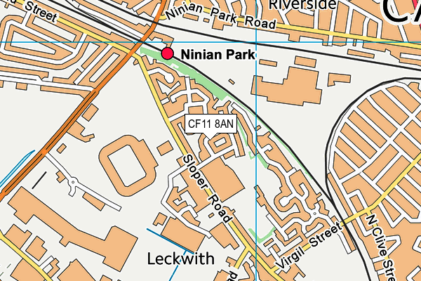 CF11 8AN map - OS VectorMap District (Ordnance Survey)