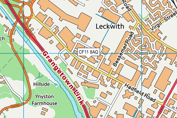 CF11 8AQ map - OS VectorMap District (Ordnance Survey)