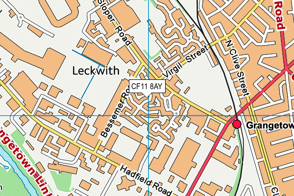 CF11 8AY map - OS VectorMap District (Ordnance Survey)