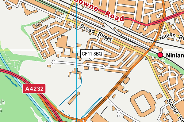 CF11 8BQ map - OS VectorMap District (Ordnance Survey)