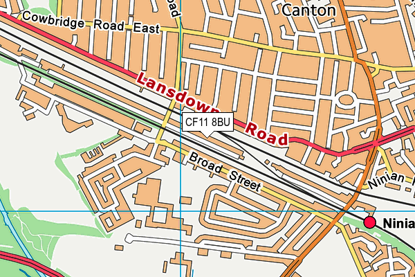 CF11 8BU map - OS VectorMap District (Ordnance Survey)