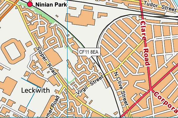 CF11 8EA map - OS VectorMap District (Ordnance Survey)