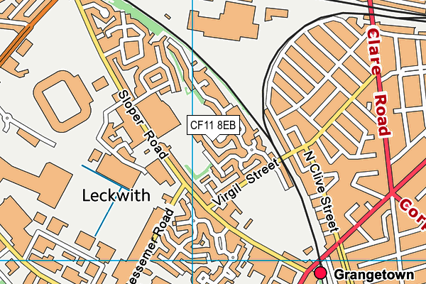 CF11 8EB map - OS VectorMap District (Ordnance Survey)