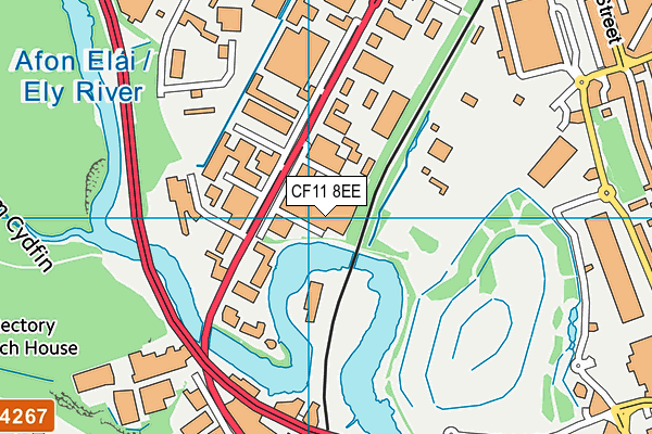 CF11 8EE map - OS VectorMap District (Ordnance Survey)
