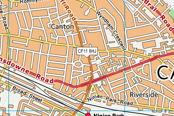 CF11 8HJ map - OS VectorMap District (Ordnance Survey)