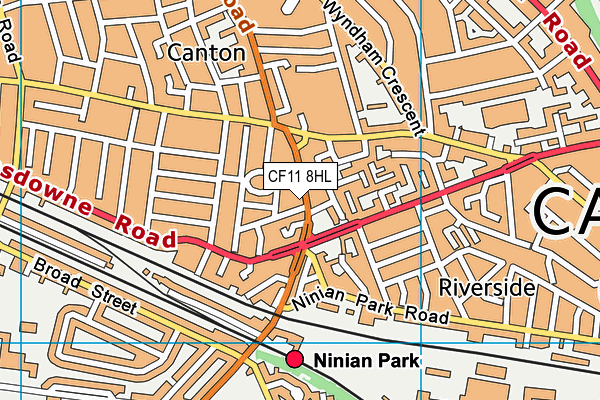 CF11 8HL map - OS VectorMap District (Ordnance Survey)