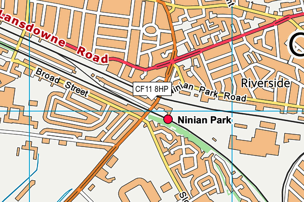 CF11 8HP map - OS VectorMap District (Ordnance Survey)