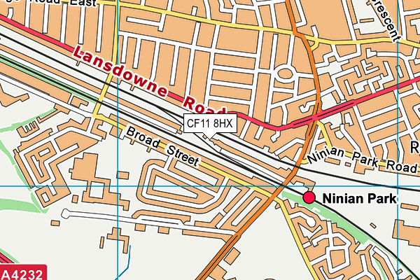 CF11 8HX map - OS VectorMap District (Ordnance Survey)