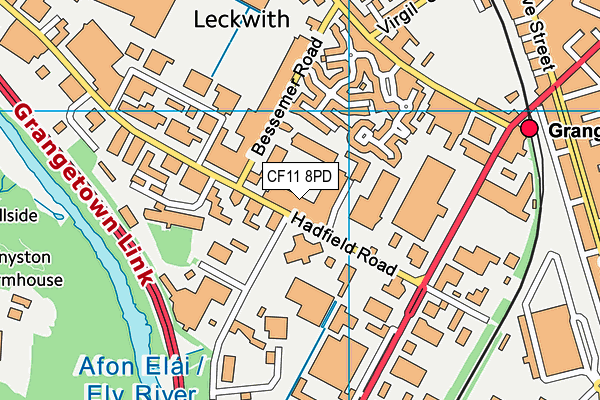 CF11 8PD map - OS VectorMap District (Ordnance Survey)