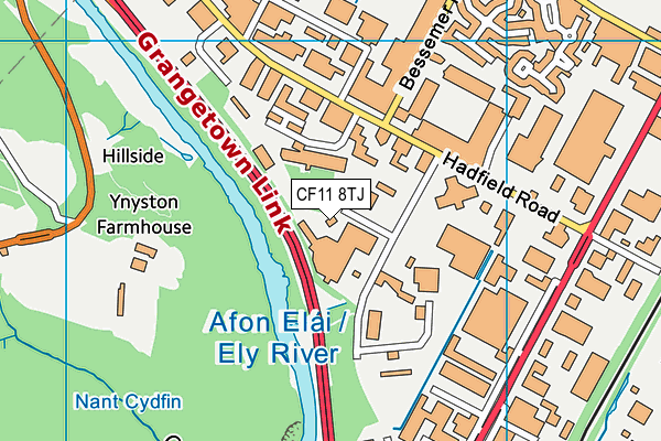 CF11 8TJ map - OS VectorMap District (Ordnance Survey)