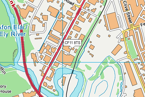 CF11 8TS map - OS VectorMap District (Ordnance Survey)