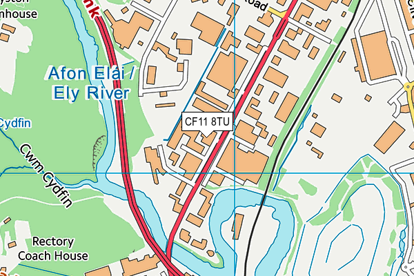 CF11 8TU map - OS VectorMap District (Ordnance Survey)