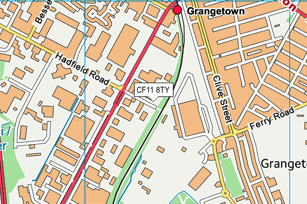 CF11 8TY map - OS VectorMap District (Ordnance Survey)