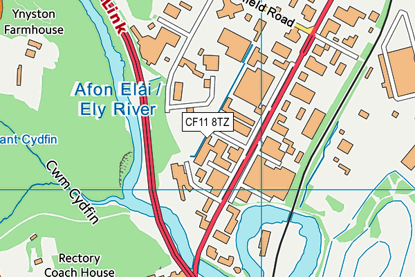 CF11 8TZ map - OS VectorMap District (Ordnance Survey)