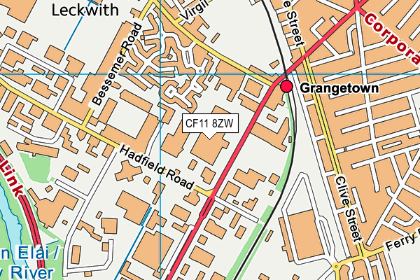 CF11 8ZW map - OS VectorMap District (Ordnance Survey)